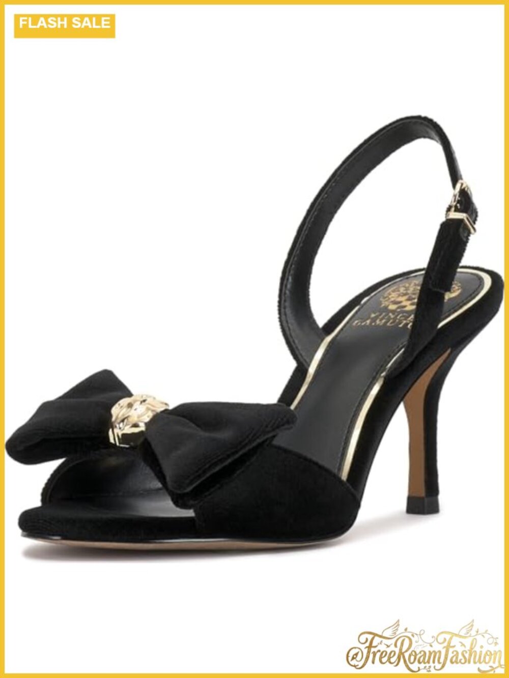 Velvet Slingback Stiletto High Heel Sandals Bow Detail